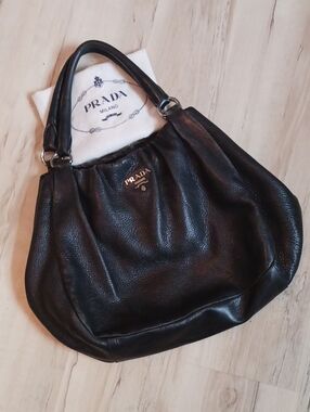 PRADA BLK ESPLANADE LEATHER BAG